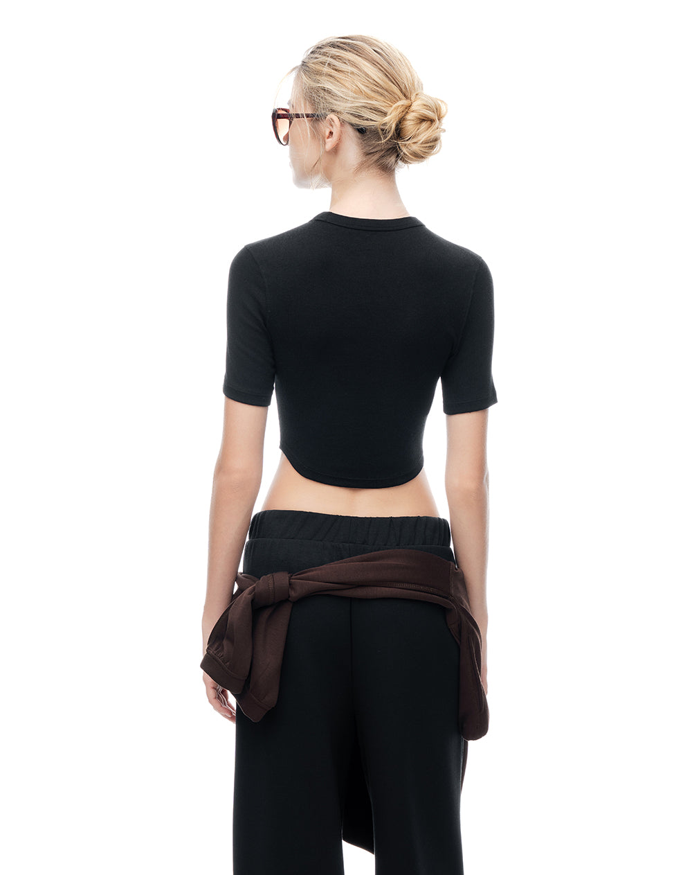 Camiseta relax algodón negra mujer