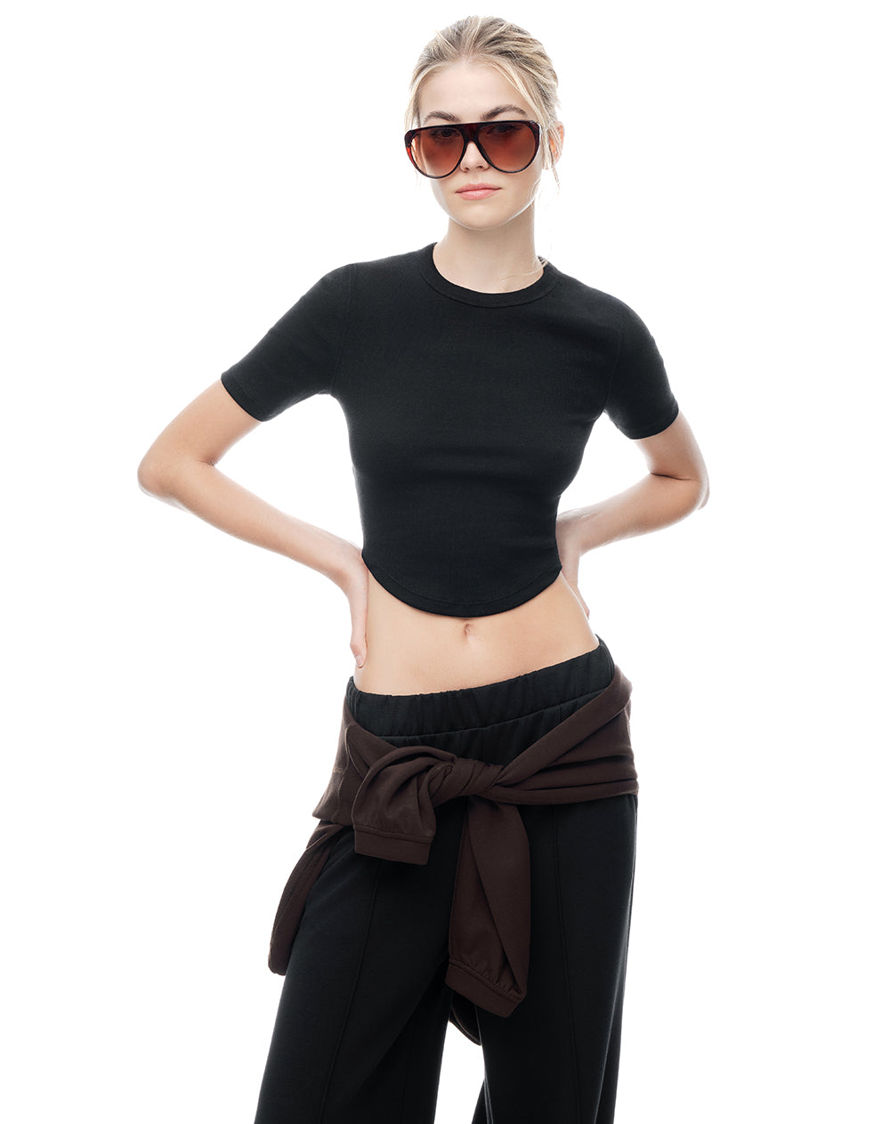 Camiseta relax algodón negra mujer