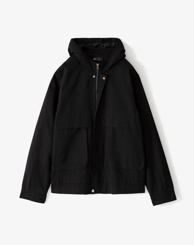 Chaqueta parka regular algodón negra hombre