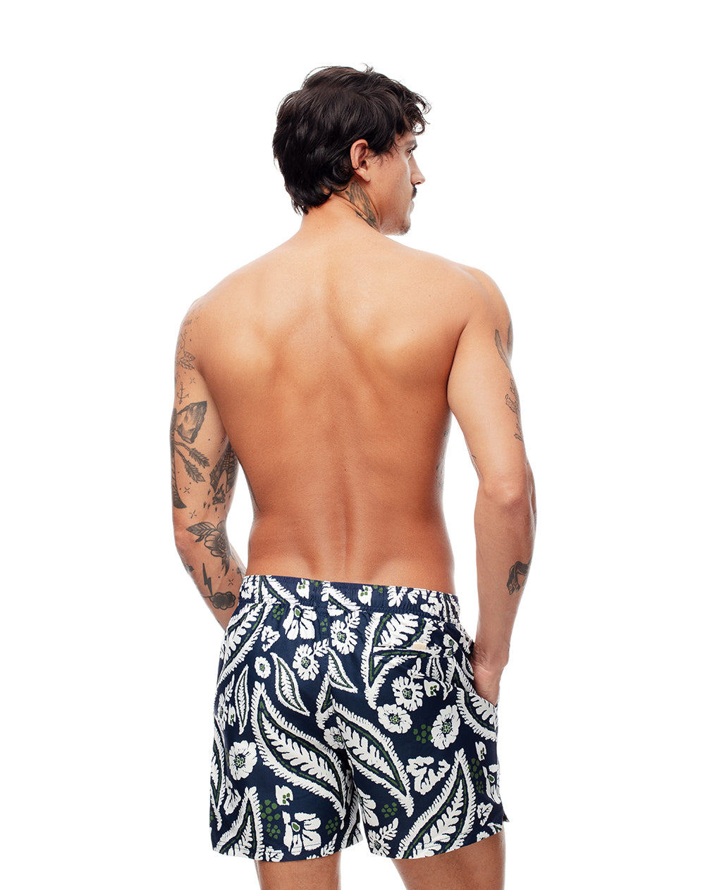 Pantaloneta azul estampado