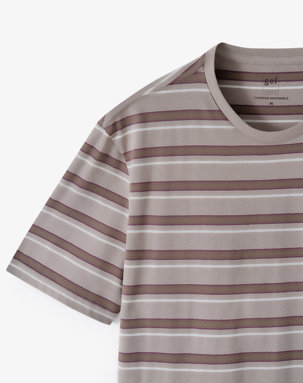 Pijama relaxed manga corta taupe rayas hombre