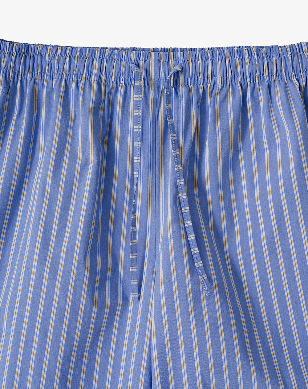 Camisa + bermuda de pijama algodón azul con rayas hombre