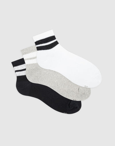 Medias para hombre tobilleras algodón pack x3unds surtidas