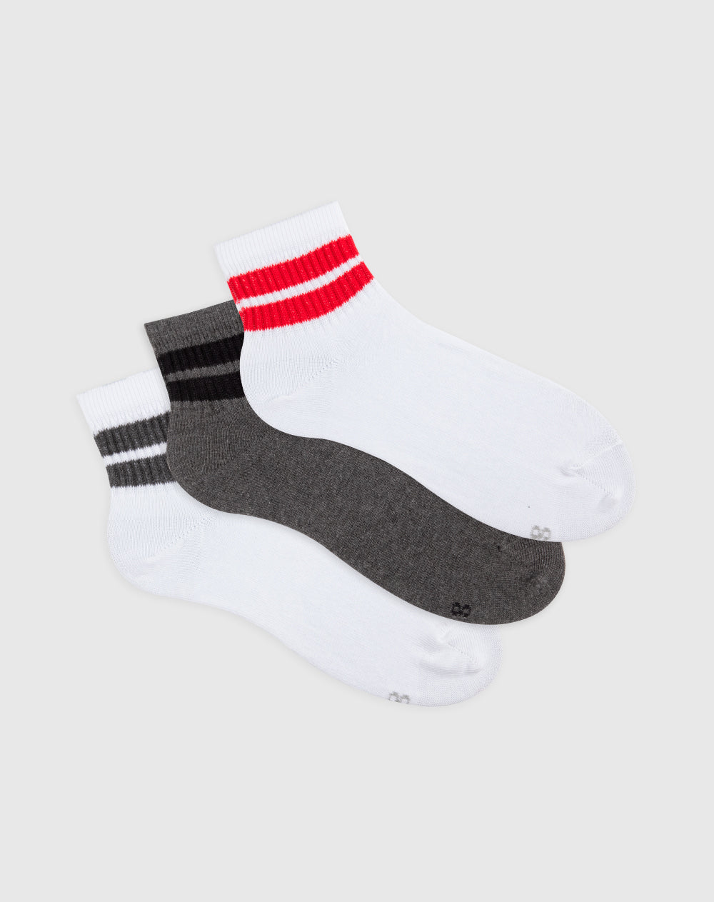 Medias para hombre tobilleras algodón pack x3unds surtidas