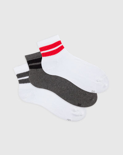 Medias para hombre tobilleras algodón pack x3unds surtidas