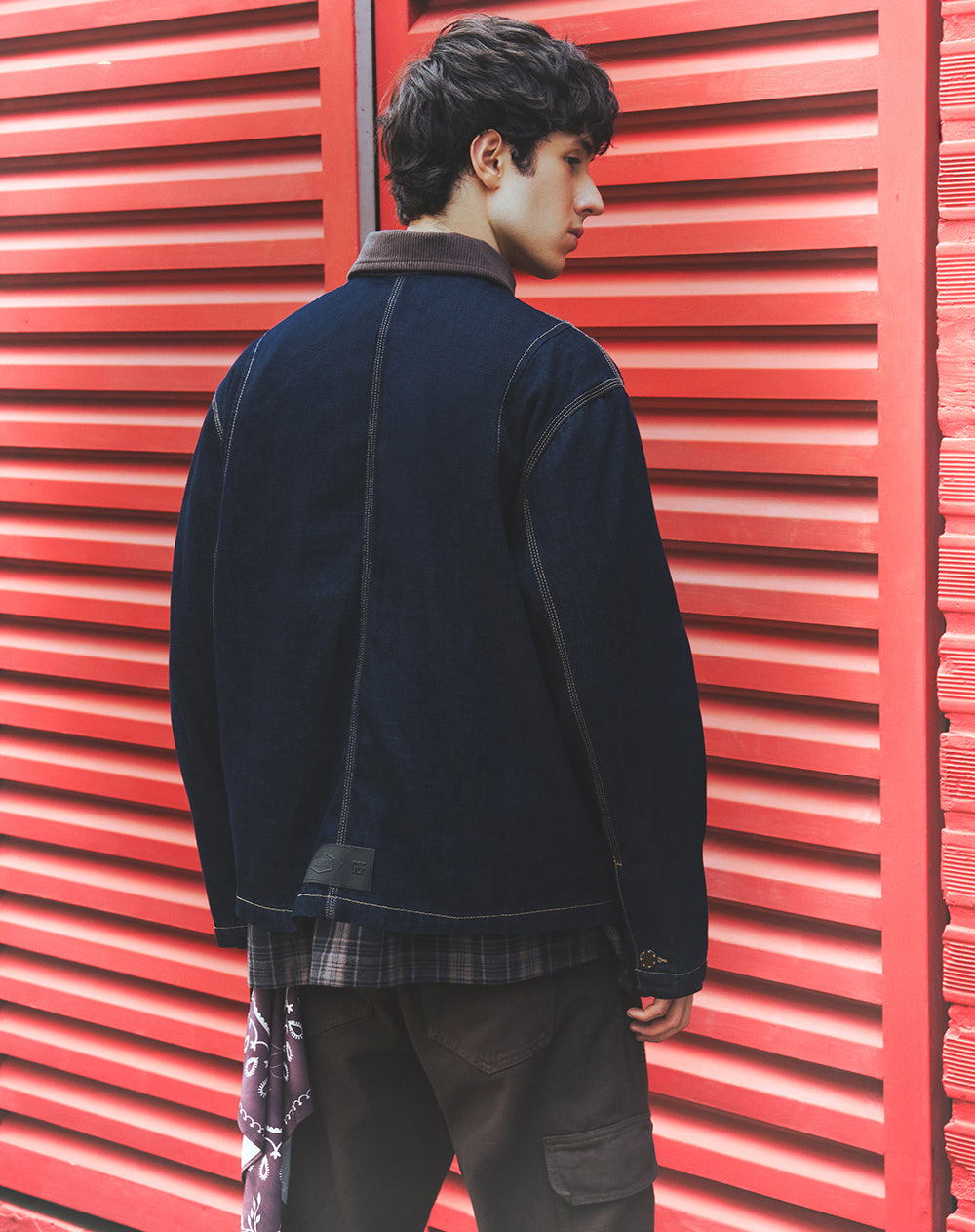 Chaqueta denim índigo oscuro unisex