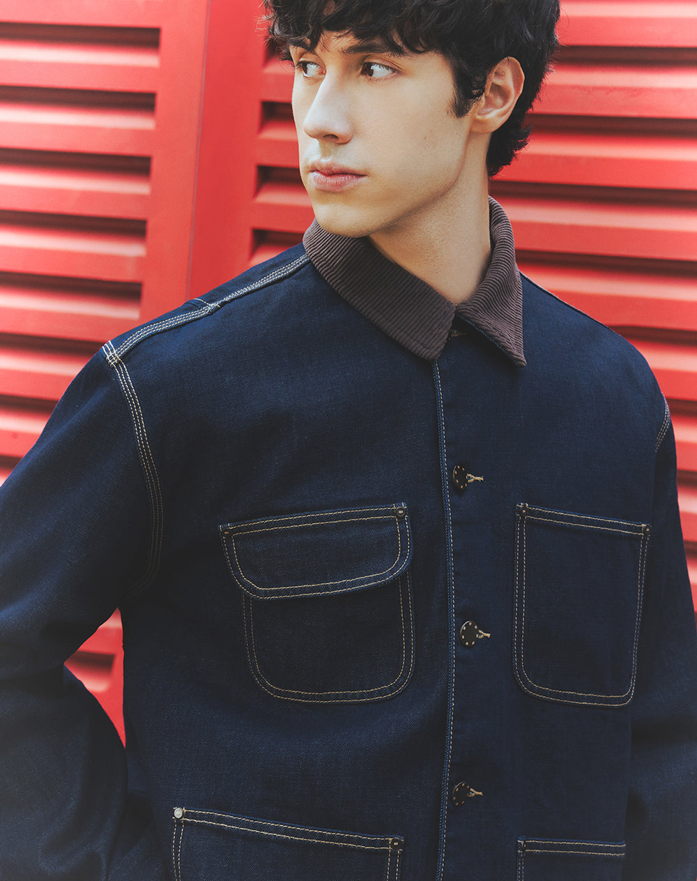 Chaqueta denim índigo oscuro unisex