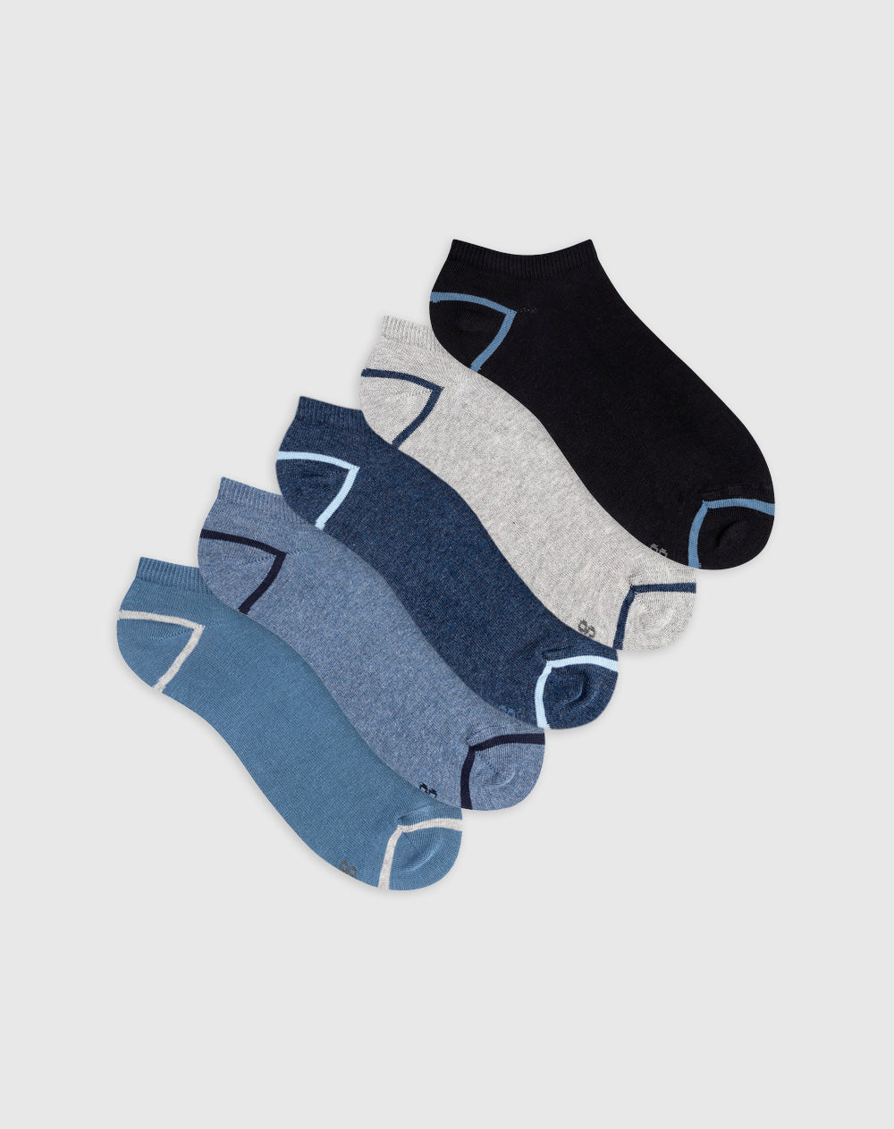 Medias para hombre tobilleras cortas algodón pack x5unds surtidas