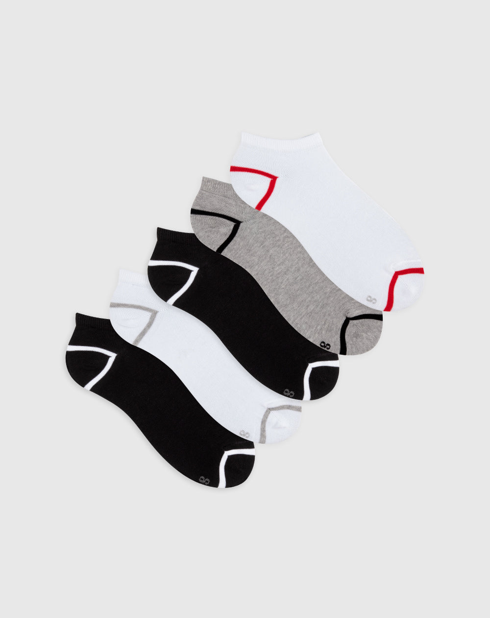Medias para hombre tobilleras cortas algodón pack x5unds surtidas