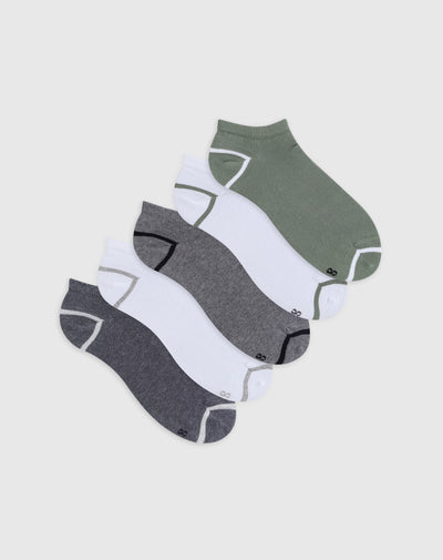 Medias para hombre tobilleras cortas algodón pack x5unds surtidas