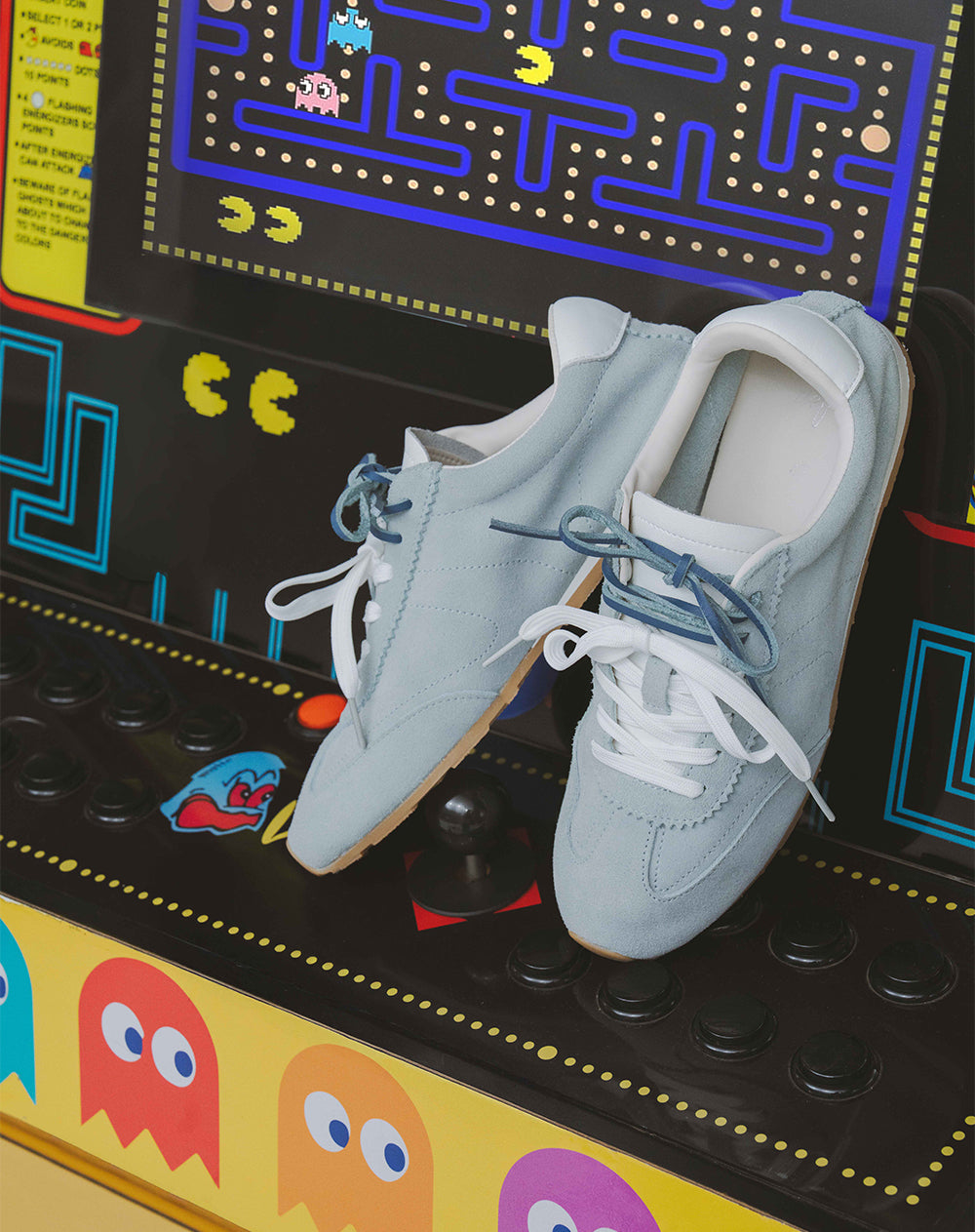 Tenis casuales cuero gamuza azules mujer