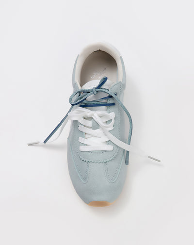 Tenis casuales cuero gamuza azules mujer