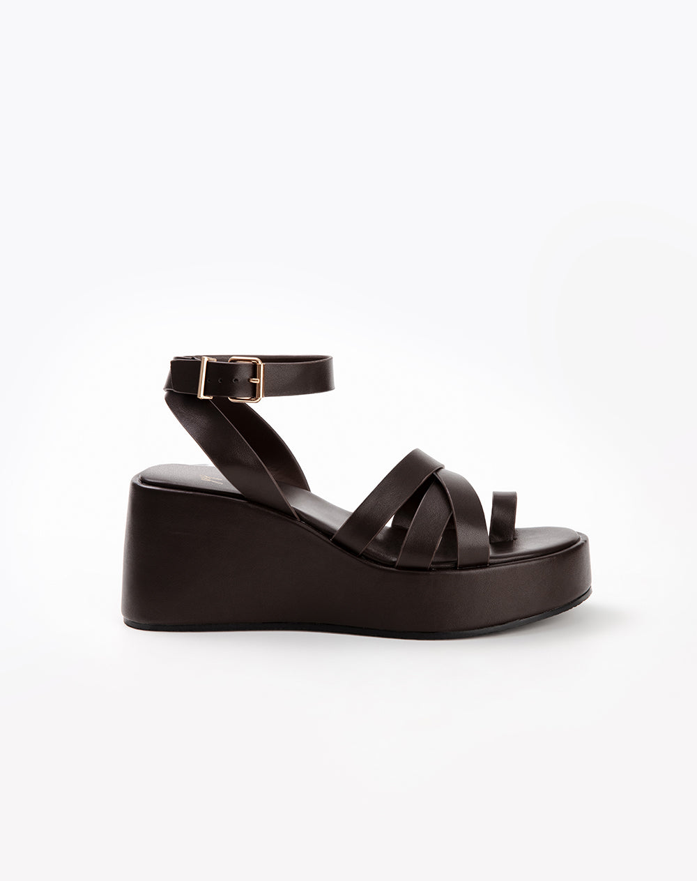 Sandalia plataforma cafés mujer