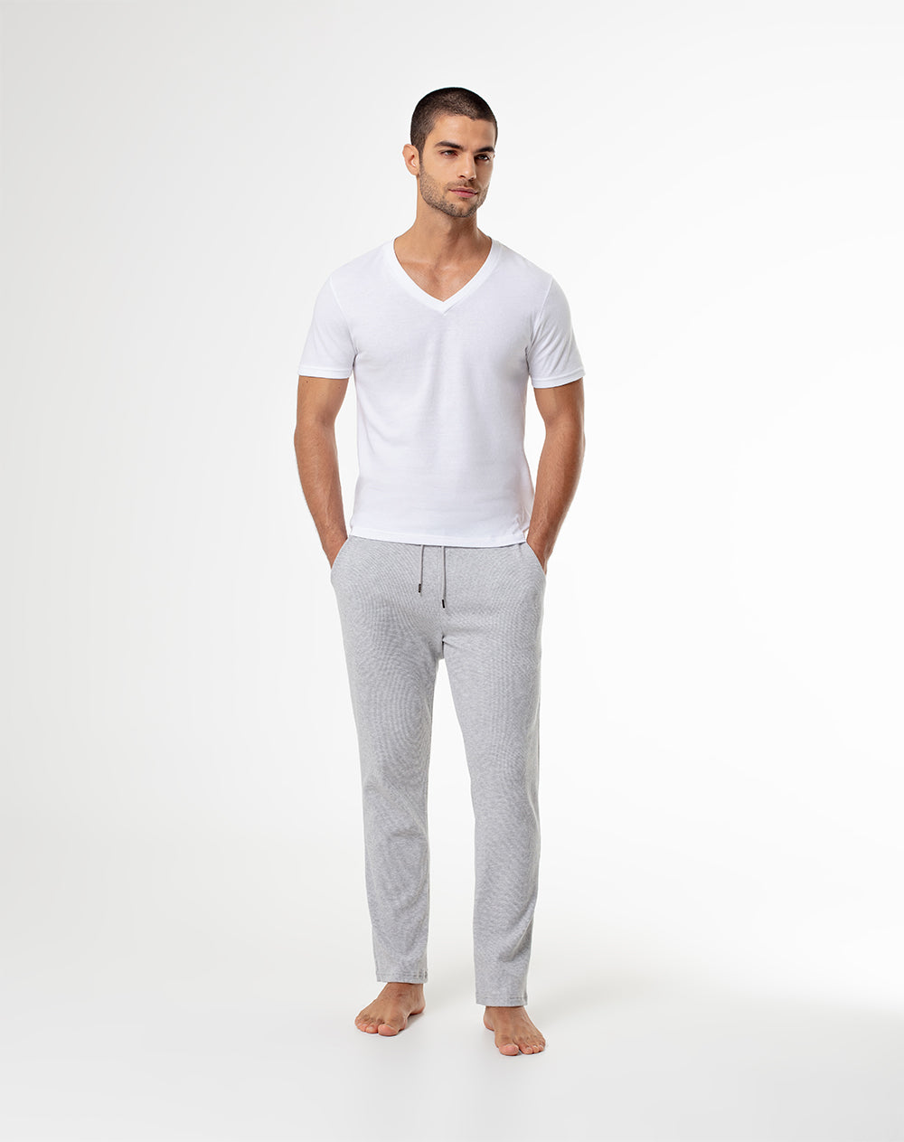 2 camisetas slim fit manga corta blanca