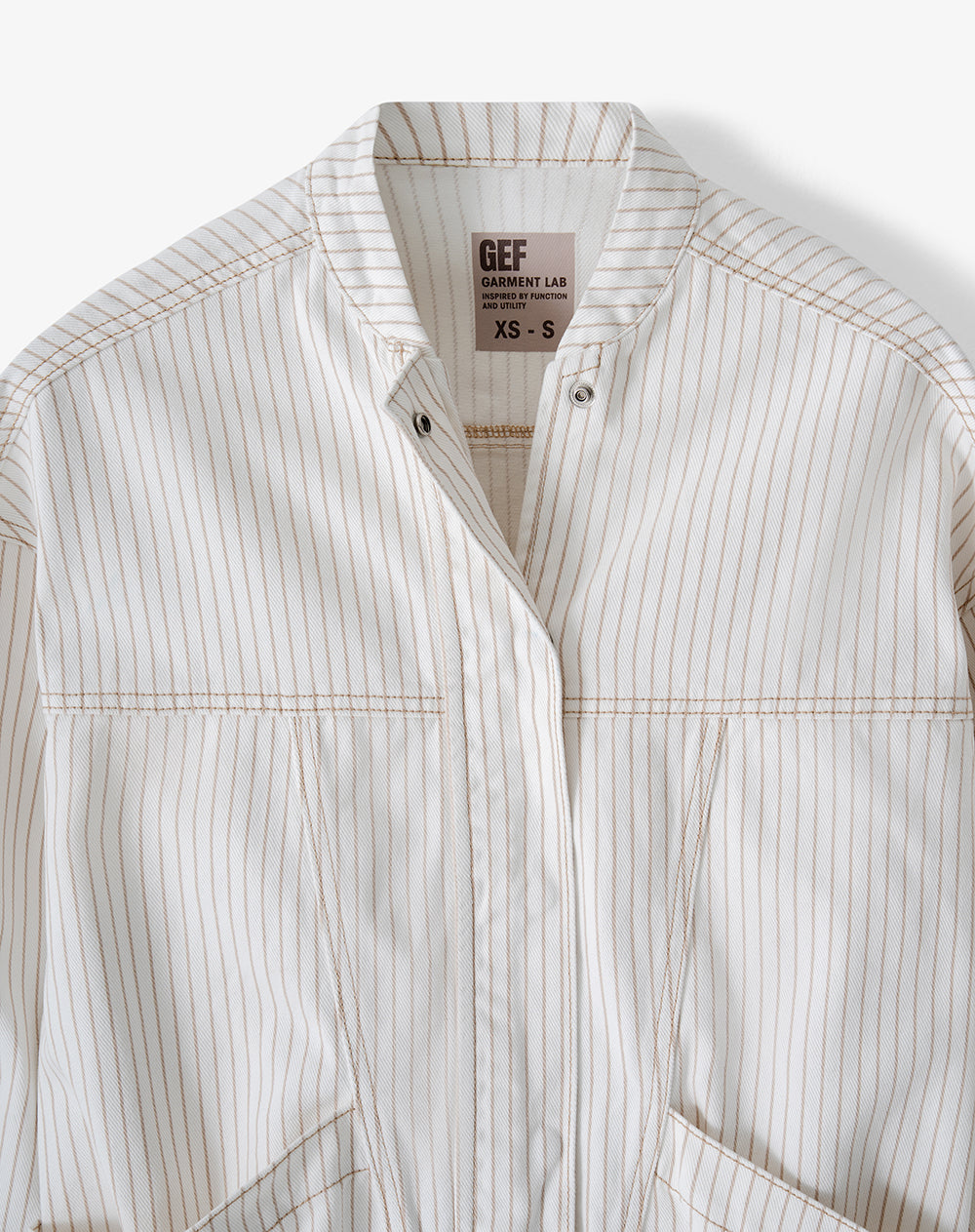 Chaqueta bomber oversized crudo rayas mujer