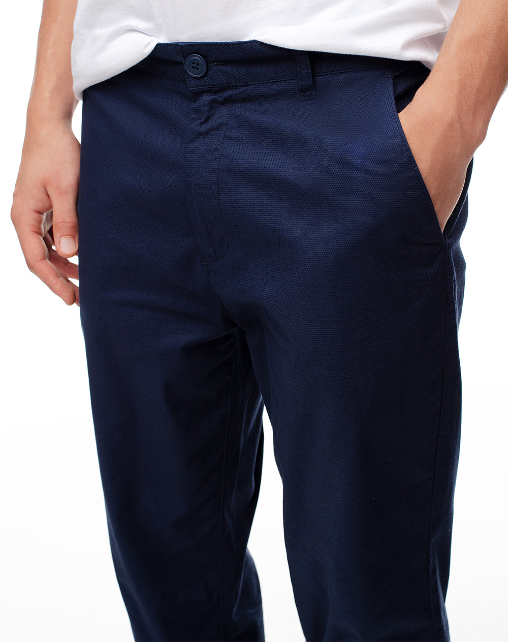 Pantalón regular fit tiro medio azul