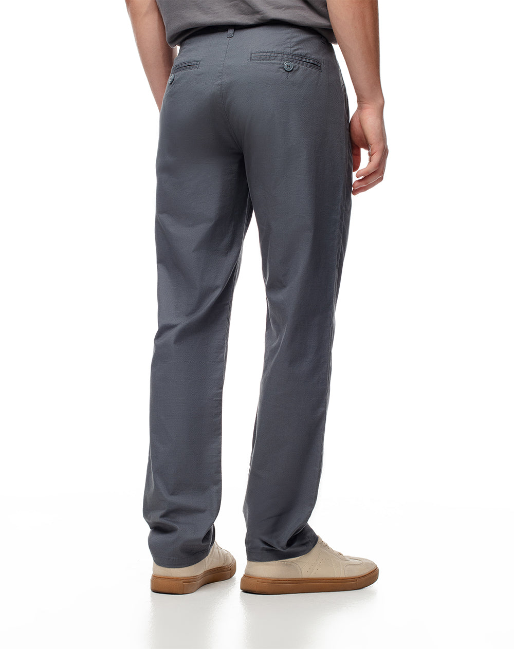 Pantalón regular fit tiro medio gris