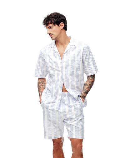 Pantaloneta blanco rayas