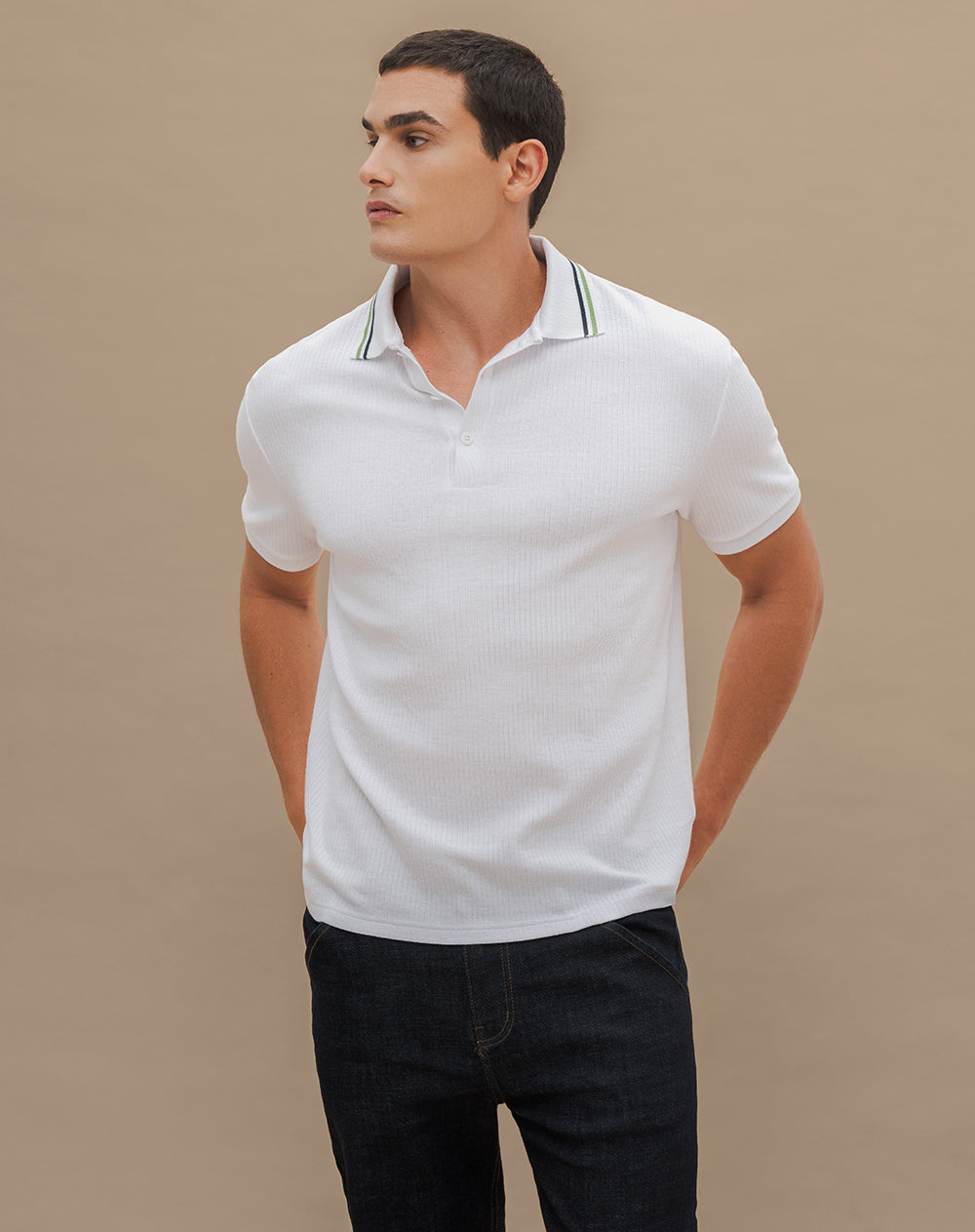 Polo regular fit blanca