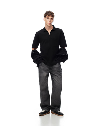 Jean oversize algodón negro hombre