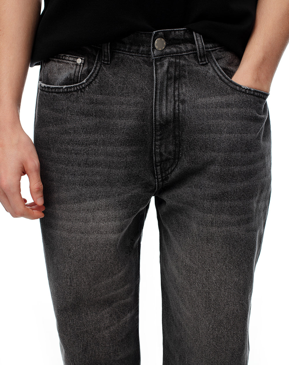 Jean oversized fit tiro medio denim negro