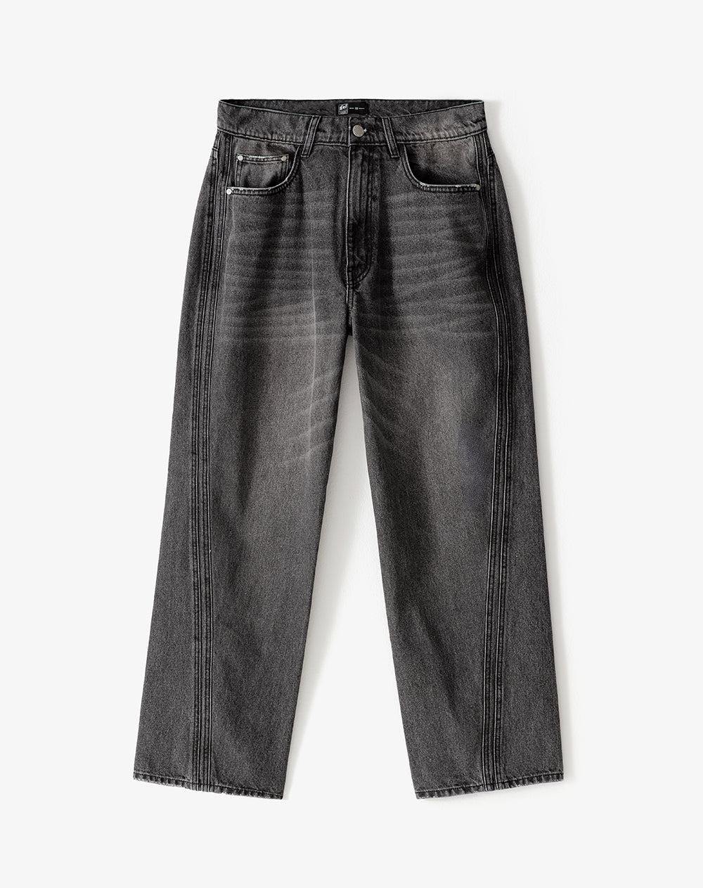 Jean oversized fit tiro medio denim negro