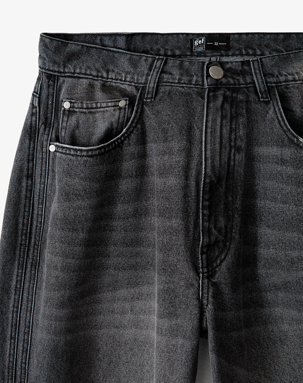 Jean oversized fit tiro medio denim negro