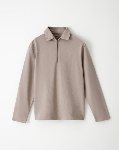Buzo relax regular algodón taupe hombre