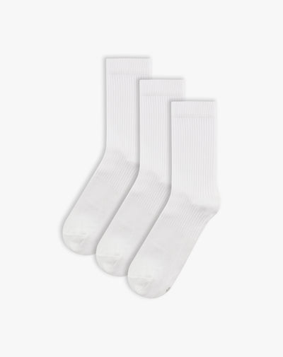 Medias hombre largas pack x3 blancas