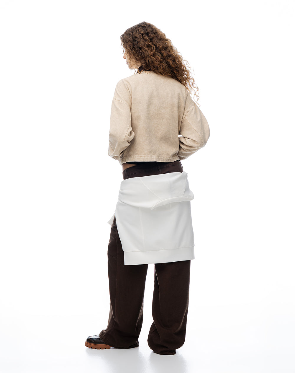 Chaqueta regular fit denim habano mujer