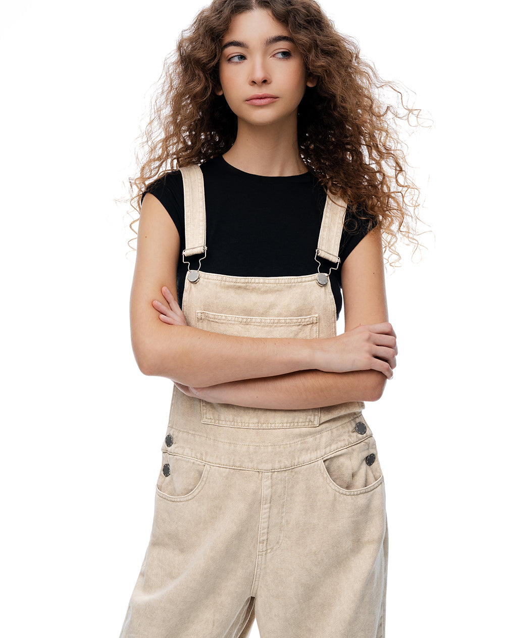 Overol largo denim habano mujer