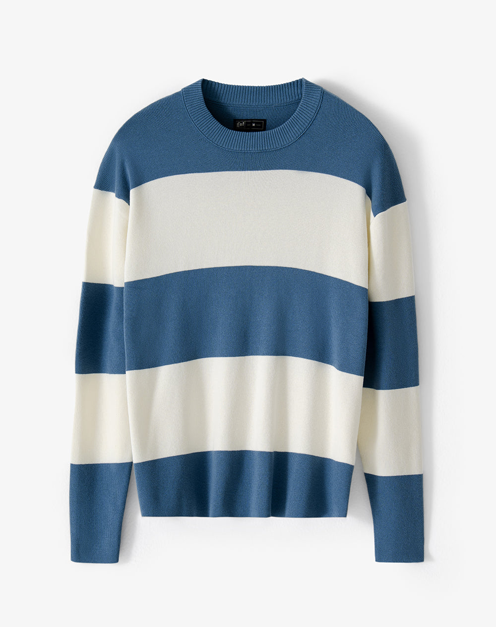 Buzo regular algodón tejido de punto azul rayas hombre