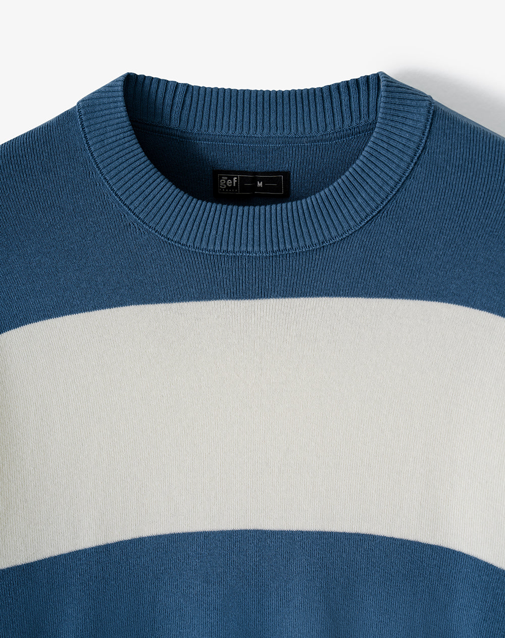 Buzo regular algodón tejido de punto azul rayas hombre