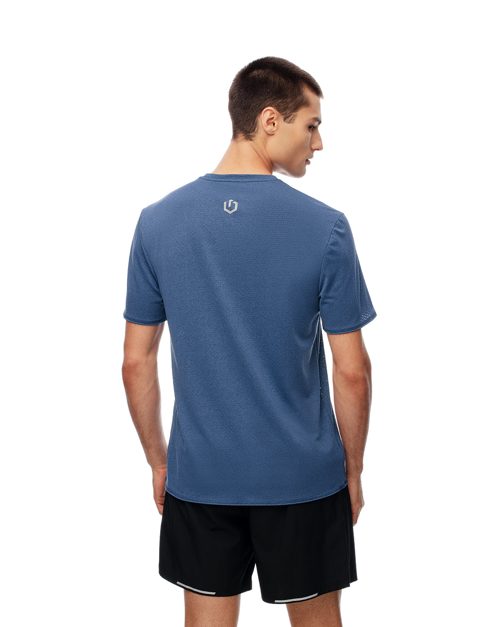 Camiseta deportiva control humedad azul hombre