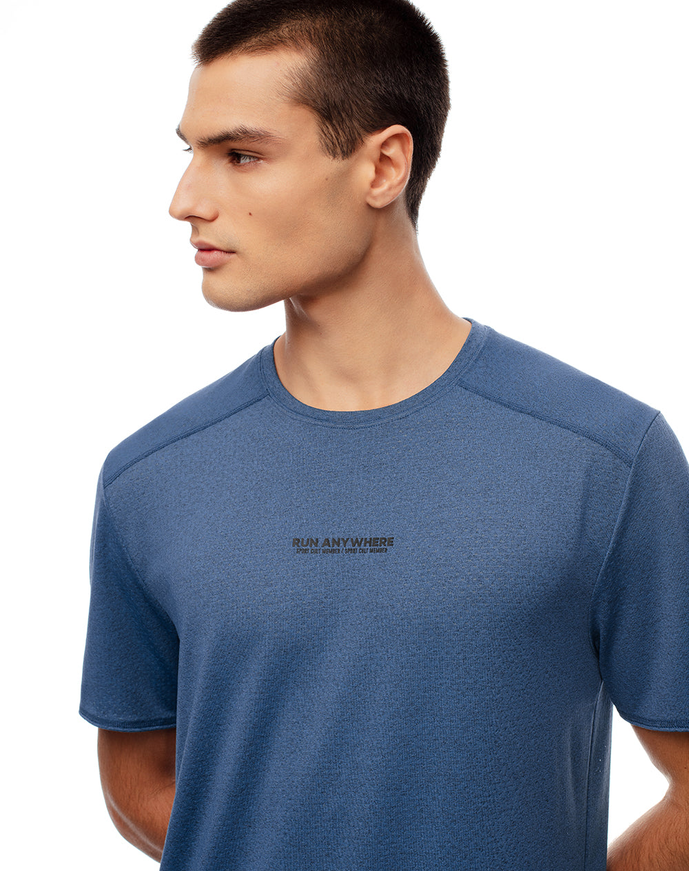 Camiseta deportiva control humedad azul hombre