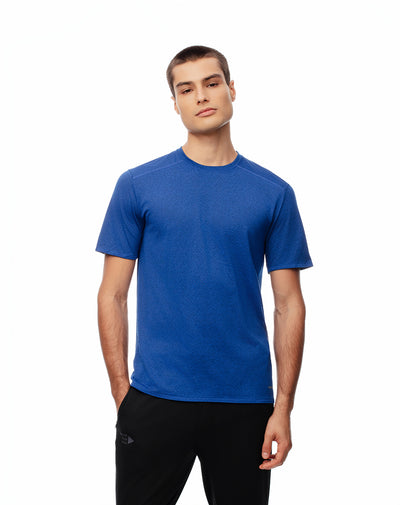 Camiseta deportiva control humedad azul hombre