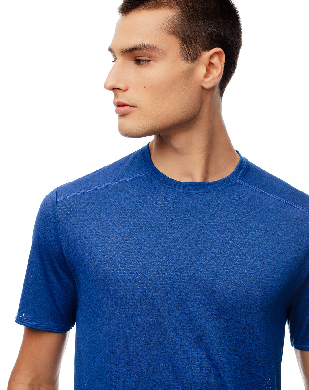 Camiseta deportiva control humedad azul hombre