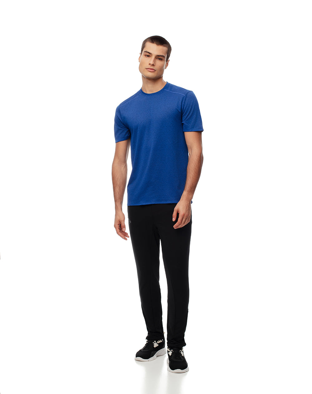 Camiseta deportiva control humedad azul hombre