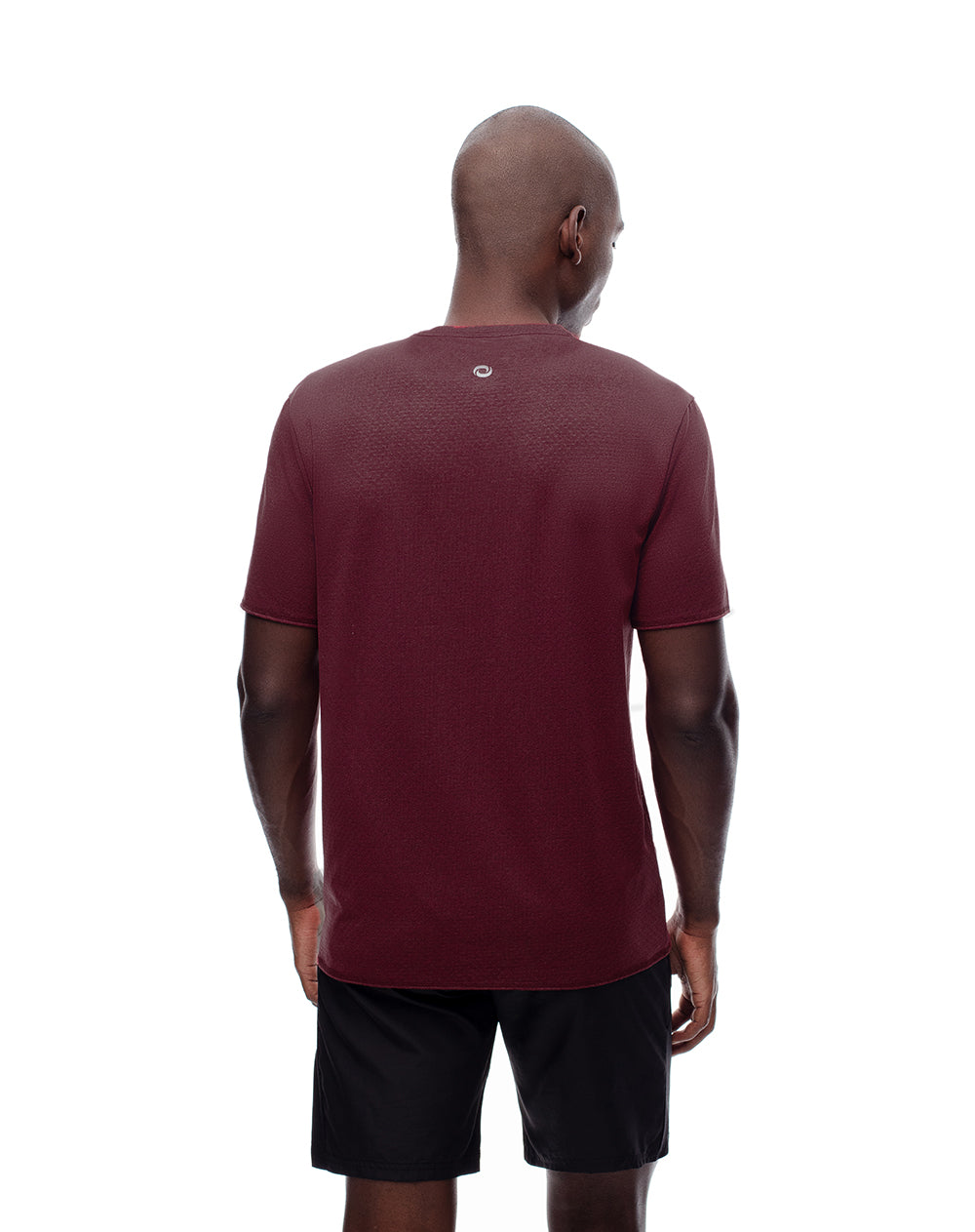 Camiseta slim fit manga corta vinotinto jaspe