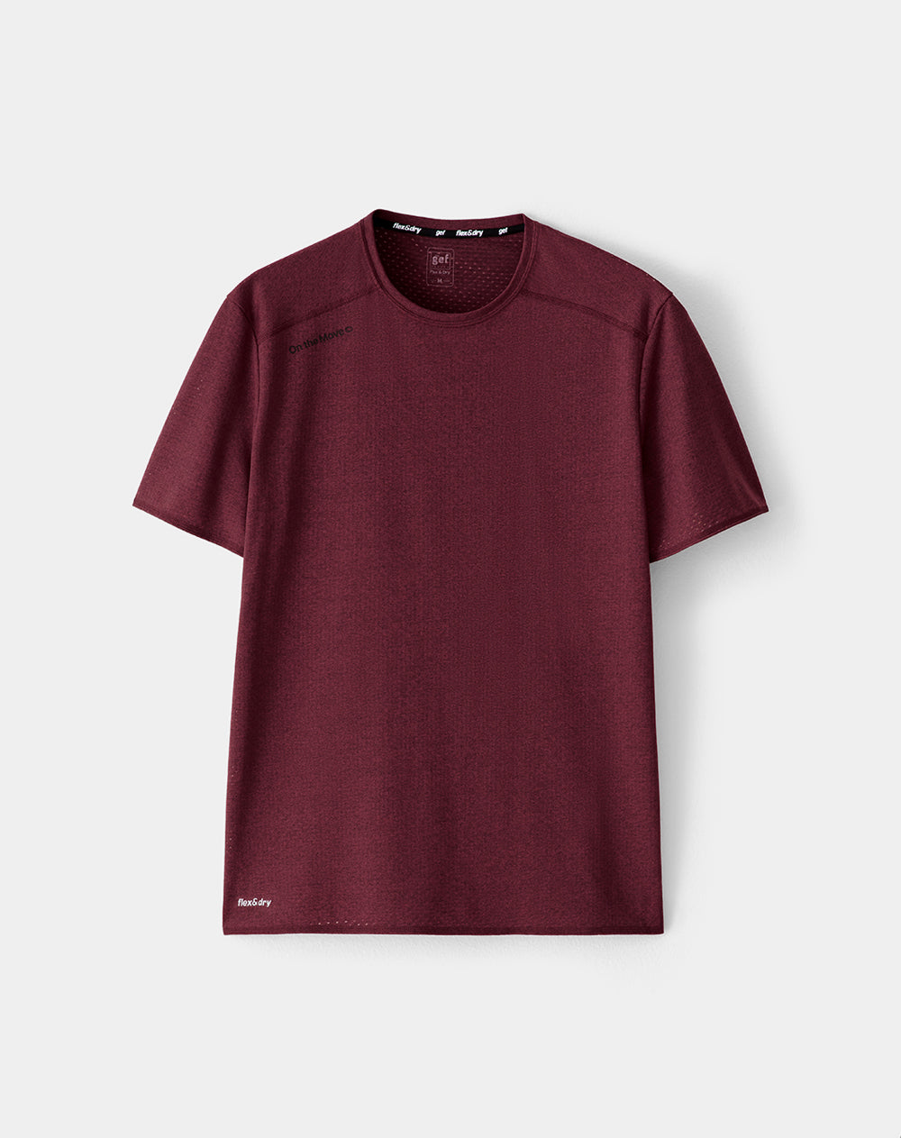 Camiseta deportiva control humedad vinotinto hombre