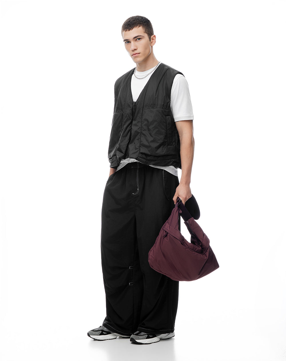 Chaleco parachute negro hombre