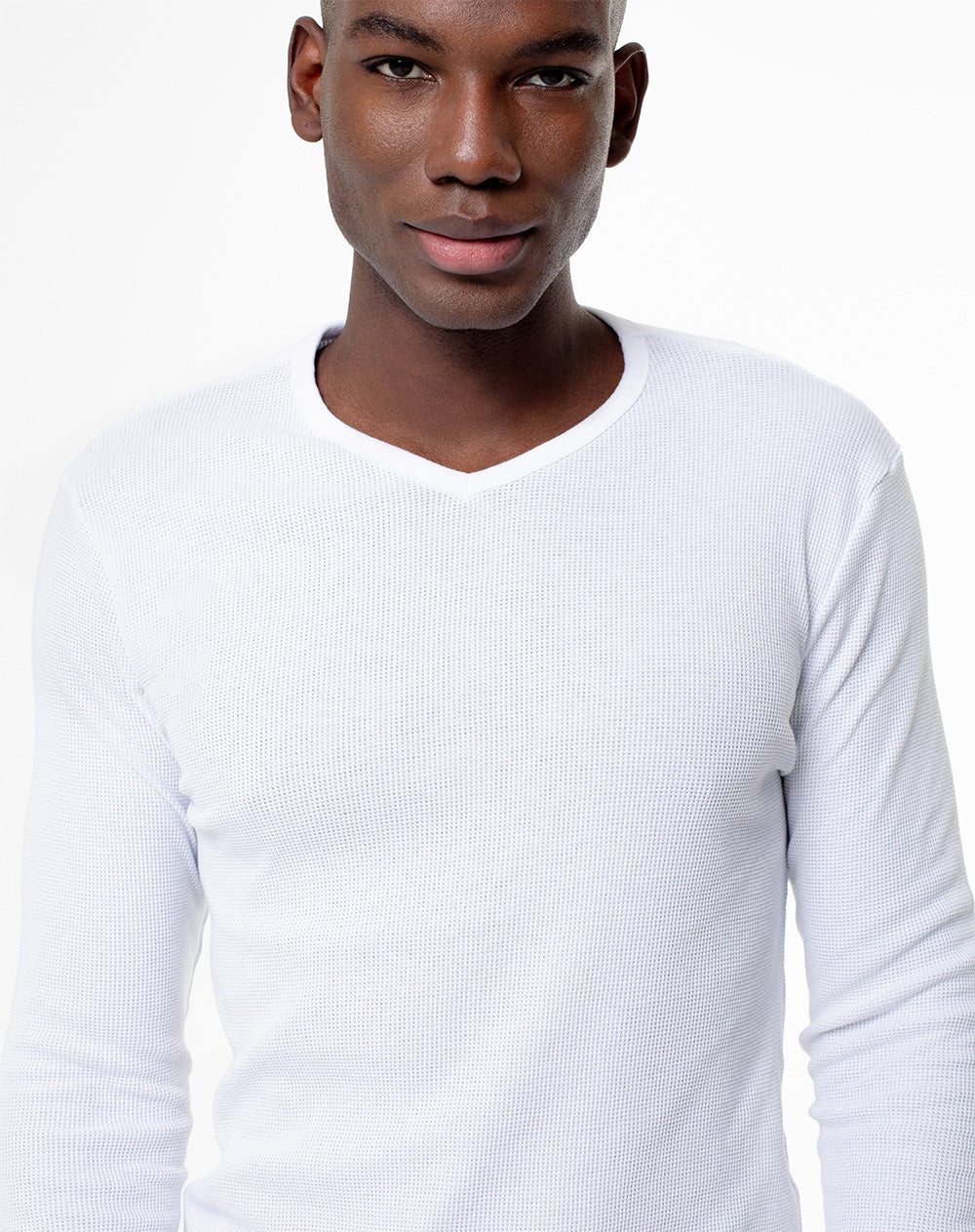 Camiseta slim fit manga larga blanca