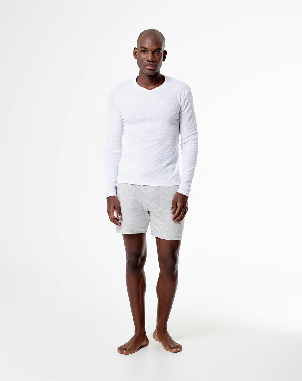 Camiseta slim fit manga larga blanca
