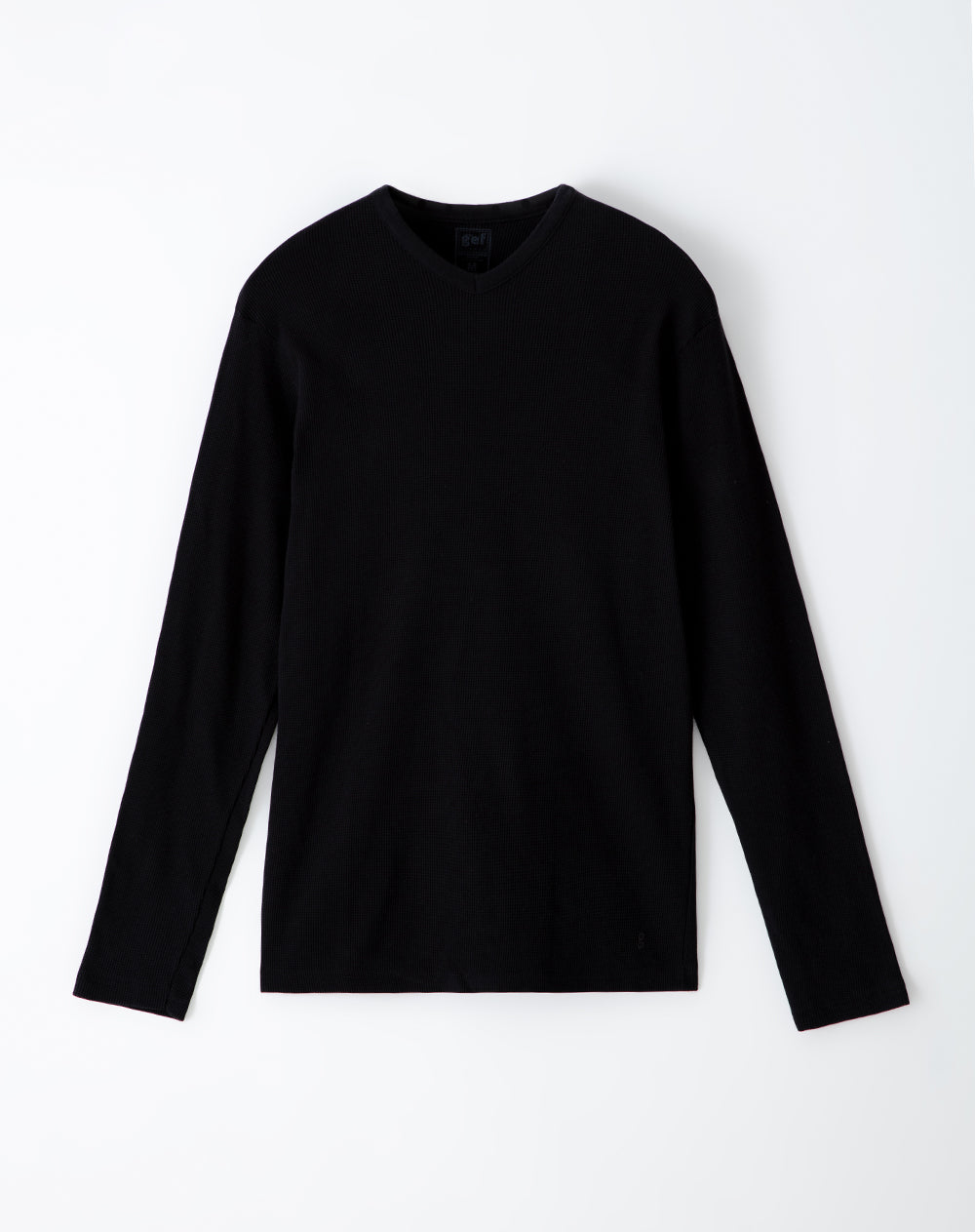 Camiseta slim fit manga larga negra