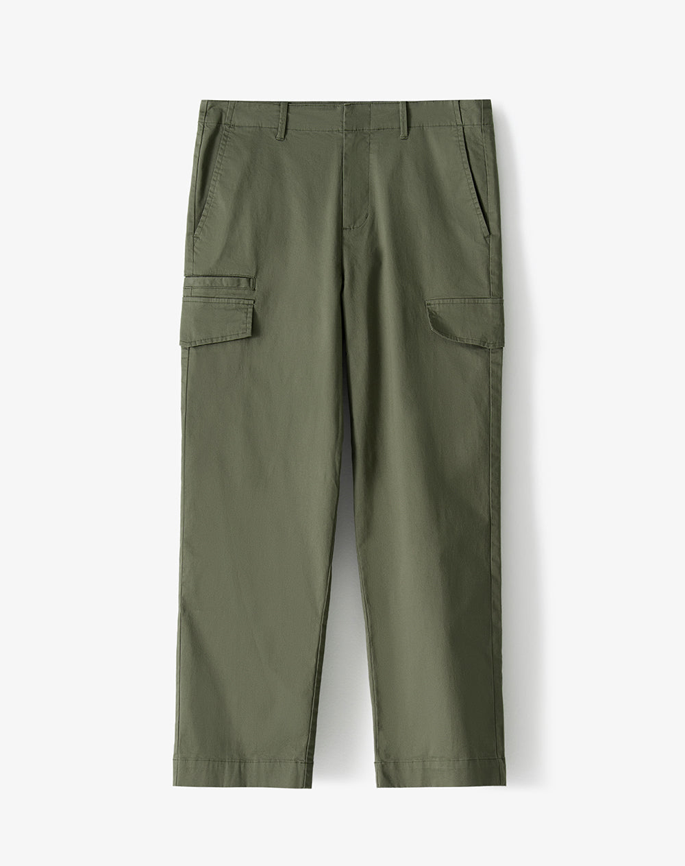 Pantalón tipo chino regular tiro medio verde oliva hombre