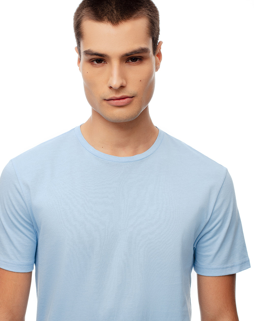 Camiseta + pantalón de pijama algodón azul hombre