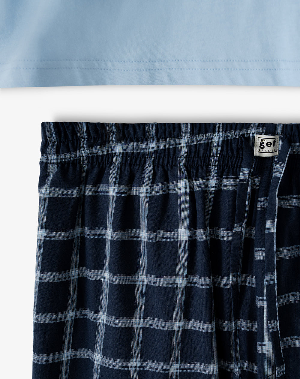 Camiseta + pantalón de pijama algodón azul hombre