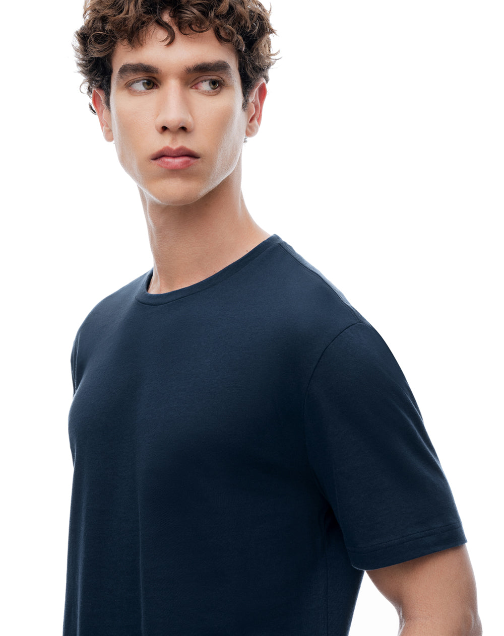 Pijama relaxed manga corta azul con rayas hombre