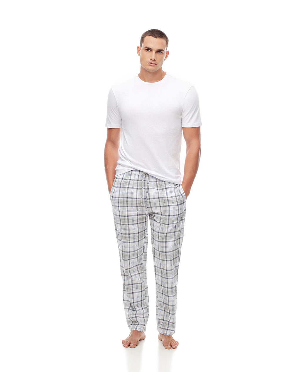 Pijama relaxed fit manga corta blanca