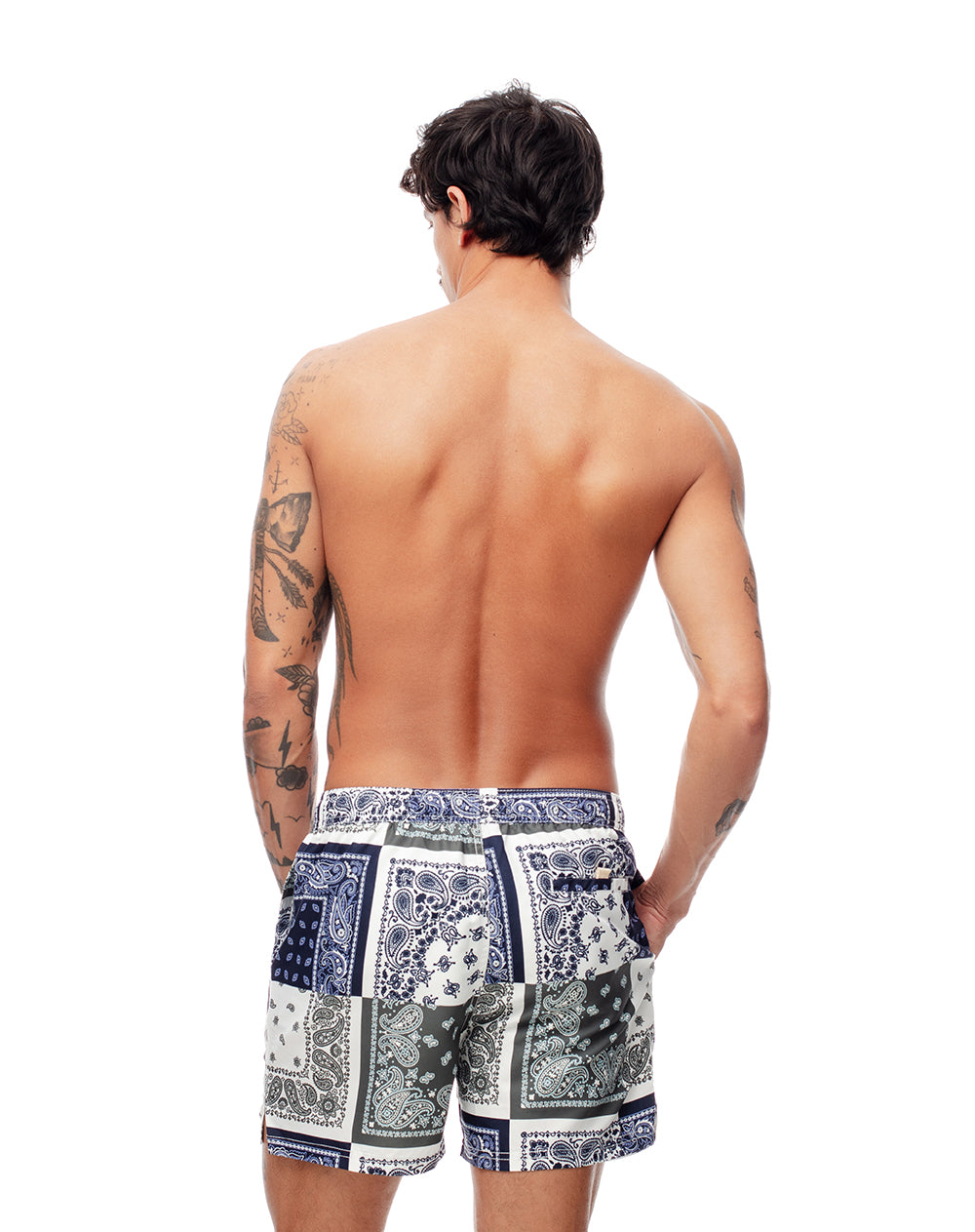Pantaloneta blanco estampado
